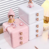 Gaeaspace  -  3-layer Desktop Stationery Storage Box Jewelry Drawer Pencil Cabinet Dormitory Sundries Children's Hair Accessories Organizer