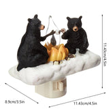 Gaeaspace  -  Two Bears Campfire Flickering Nightlight 3D Spooky Fire LED Fake Campfire Bonfire Room Night Lights Home Decoration Halloween