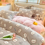 Gaeaspace  -  Winter Warm Plush Duvet Cover Set Queen Bedding Sets Comforter Cover Cartoon Quilt Cover Sheet Pillowcase 4pcs Luxury Bed Linens