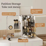 Gaeaspace  -  Dustproof Cosmetics Storage Box Desktop Large Capacity Skincare Products Makeup Organizer Household Light Luxury Dresser Shelf