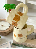 Gaeaspace  -  Korean-style Ceramic Cute Bear Mug Large Capacity Household Breakfast Milk Cup Office Simple Coffee Cup with Handle