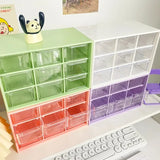 Gaeaspace  -  Desktop 9 Grid Storage Boxes Organizer Transparent Small Drawer Partitioned Student Desk Wall-mounted Sundries Storage Box Cute