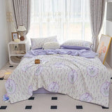 Gaeaspace  -  New Soft and Comfortable Bubble Cotton Printed Summer Quilt Four-Piece Set