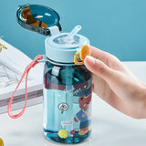 Gaeaspace  -  1pc 400ml Kids Water Sippy Cup With Straw Cartoon Leakproof Water Bottles Outdoor Portable Drink Bottle Children's Lovely Cup