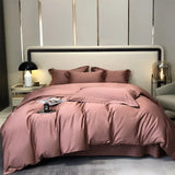 Gaeaspace  -  Pure Egyptian Cotton Bedding Sets Bed Linens Solid Color Sheet Pillowcase Duvet Cover Queen King