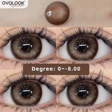 Gaeaspace  -  2PCS Brown Lenses Natural Contact Lenses for Eyes Super Beauty Eye Color Lenses Myopia Lenses With Diopters Prescription