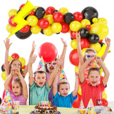 Gaeaspace  -  123 Pcs Cartoon Game Balloon Garland Arch Kit Red Black Yellow Lightning Balloons For Cartoon Ball Birthday Party Decorations