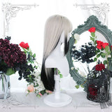 Gaeaspace  -  Wigs Long Wave Wig Ombre Wigs for Women Middle Part Gradient black and white Cosplay Party Hair Daily Use Wig Lolita