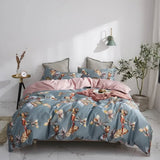 Gaeaspace  -  Pastoral Floral Bedlinens Egyptian Cotton Bedding Set Queen King Ru Full Size Sheet Duvet Cover Set Underwear