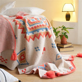 Gaeaspace  -  Knitted Throw Blanket for Sofa Couch Blanket for Bed Living Room Chair Sofa Tassels Blankets Bedspread For Home Decor Bed Cover