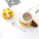 Gaeaspace  -  1pc Cute Cat Ceramics Coffee Mug with Spoon Novelty Gift Drinkware Milk Tea Couple Cup Kitchenware Birthday Gift Home Decoration