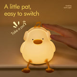 Gaeaspace  -  Musical Duck Night Lamp Cute Silicone Duck Night Lamp Touch Warm Light USB Charging Timer Room Decoration Creative Children Gift