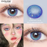 Gaeaspace  -  (2PCS)1 Pair Lenses Eye Color Contact Lenses with Diopter 10 Colors Comestic Natural Beauty Pupils Free Ship Yealy Use