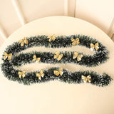 Gaeaspace  -  2/4MGreen Christmas Tree Decoration Ribbon Garland Christmas TreeBar Tops Ornaments Xmas Tinsel Grass Ring Family Reunion Party