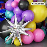 Gaeaspace  -  Hot Pink Black Music Theme Balloon Arch Kit Silver Star Foil Globos for 80S 90S Dance Disco Hip Hop Birthday Party Decoration