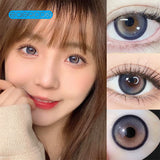 Gaeaspace  -  bubble Blue Colored Contact Lenses Soft For Eyes Small Beauty Pupil Myopia Prescription Degrees Yearly Natural New