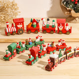 Gaeaspace  -  Wooden/Plastic Train Christmas Ornament Merry Christmas Decoration For Home Xmas Gifts Noel Natal Navidad New Year