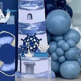 Gaeaspace  -  116Pcs Navy Blue White Balloons Garland Arch Kit Dusty Blue Latex Balloon for Nautical Theme Party Decorations Birthday Supplies