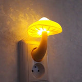 Gaeaspace  -  Bedroom Led Night Light Mushroom Wall Socket Lamp Eu Us Plug Warm White Light-control Sensor Bedroom Light Home Decoration