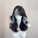 Gaeaspace  -  Ombre Wig Black Wavy Hair for Daily Use Party heat resistant Synthetic Wigs for Women Cosplay Lolita Wig Headband Wigs