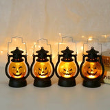 Gaeaspace  -  Halloween Pumpkin LED Lamp Portable Handheld Small Oil Lamp Halloween Party  retro Home Decoration Horror Props