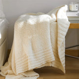 Gaeaspace  -  Knitted Fleece Half Blanket, Nordic Style, Multi-Functional, Home Soft Wear, Soft Sofa Blanket, Monochromatic, Autumn and Winter