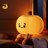 Gaeaspace  -  Cute Silicone Night Lamp Pumpkin Night Light Halloween Ghost Witch Decoration Dimmable Timer Bedside Decoration Children Gift