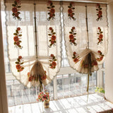 Gaeaspace  -  Pastoral flower curtains cotton and linen drifters lifting Roman curtains American style shading living room partition gauze