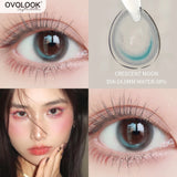 Gaeaspace  -  (2PCS)1 Pair Lenses Eye Color Contact Lenses with Diopter 10 Colors Comestic Natural Beauty Pupils Free Ship Yealy Use