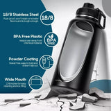 Gaeaspace  -  1pc 32oz 1000ml Insulated Water Bottle Portable Stainless Steel Sports Cup Thermos Tumbler Coffee Travel Mug Vacuum Bottle