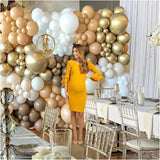 Gaeaspace  -  171Pcs Garland Arch Kit Khaki Nude White Brown Gold Latex Balloons Party Decorations for Baby Shower Gender Reveal