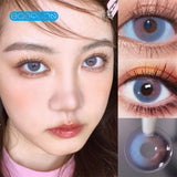 Gaeaspace  -  Half sugar blue-Pink Colored Contact Lenses Soft For Eyes Small Beauty Pupil Myopia Prescription Degrees Yearly Natural