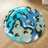 Gaeaspace  -  Moon Mars Galaxy Round Tufted Rug Kids Bedroom Rug Soft Fluffy Cartoon Carpet Area Floor Pad Mat Doormat Aesthetic Home Room