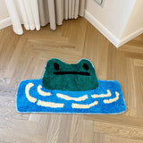 Gaeaspace  -  Frog Tufted Rug Funny Thickened Non Slip Foot Mat Hallway Porch Area Rug for Home Livingroom Door Mats Bathroom Rug Carpet