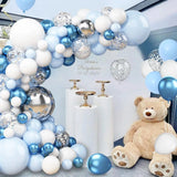 Gaeaspace  -  Ice and Snow Theme Purple Blue Silver Snowflake Aluminum Film Balloon Garland Arch Set New Year Girls Birthday Party Decoration