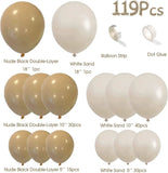 Gaeaspace  -  New Arrival 119Pcs Brown Nude Latex Balloon Wreath Arch Set for Birthday Wedding Party Decoration