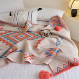 Gaeaspace  -  Knitted Throw Blanket for Sofa Couch Blanket for Bed Living Room Chair Sofa Tassels Blankets Bedspread For Home Decor Bed Cover