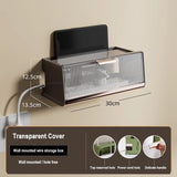 Gaeaspace  -  Wall Hanging Wireless Wifi Router Shelf Storage Box Wire Cable Storage Case Cable Power Bracket Organizer Plug Board Storage Box