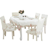 Gaeaspace  -  European Style Hollow Home Tablecloth Simple Luxury Pastoral Style Rectangular Tablecloth