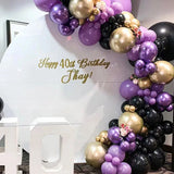 Gaeaspace  -  141pcs Purple Black Balloon Garland Chrome Purple Gold Balloon Arch Wedding Baby Shower Birthday Party Family arrangement Decor