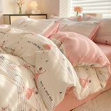 Gaeaspace  -  Comforter Set Duvet Cover French Style Wash Cotton Seersucker Summer Soft Bed Sheet Set  Bedding Set Quilt Cover