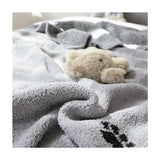 Gaeaspace  -  Modern Simple Half-side Fleece Multifunctional Knitted Blanket Cute Cartoon Rabbit Jacquard Blanket Warm Office Nap Blanket