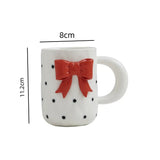 Gaeaspace  -  Bow Ceramic Coffee Cup Dish Set Exquisite Girls Afternoon Tea Coffee Latte Latte Cup Home Breakfast Milk Drink Mug Birthday Gift