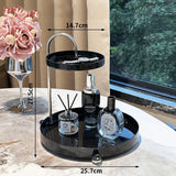 Gaeaspace  -  Makeup Organizer for Vanity 2 Tier Clear Make Up Storage Perfume Organizers Desktop Storage Tray for Cosmetics Spinning Holder