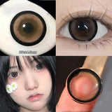 Gaeaspace  -  2PCS Brown Lenses Natural Contact Lenses for Eyes Super Beauty Eye Color Lenses Myopia Lenses With Diopters Prescription