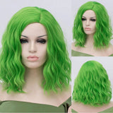 Gaeaspace  -  Woman Pink Wigs Short Curly Heat Resistant Synthetic Hair Green Wig for Black White Women Cosplay Bob Wigs