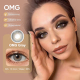 Gaeaspace -  Black Lenses Color Contact Lens with Prescription Myopia Lenses with Degree Brown Lenses Gray Pupils Fast Shipping