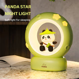 Gaeaspace  -  3Style Moon Night Light Cute Rabbit Cat Panda Lamps Room Bedside Decoration USB Rechargeable Kawii Animal Gift Warm Soft Light