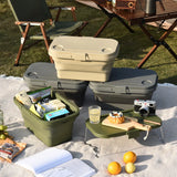 Gaeaspace  -  Picnic Basket Large Capacity Portable Ins Style Basket Outdoor Spring Outing Picnic with Lid Foldable Basket CampingTools