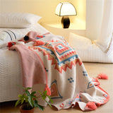 Gaeaspace  -  Knitted Throw Blanket for Sofa Couch Blanket for Bed Living Room Chair Sofa Tassels Blankets Bedspread For Home Decor Bed Cover